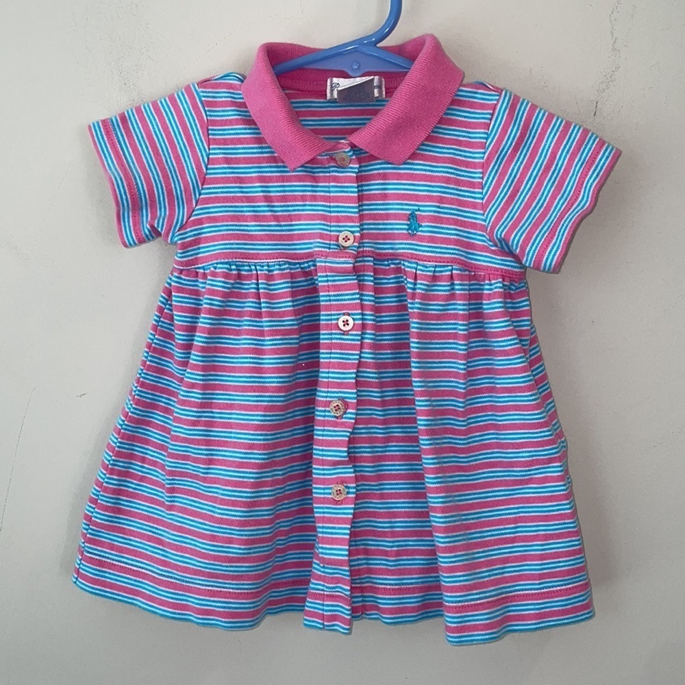 Ralph Lauren striped baby dress girls size 6 months